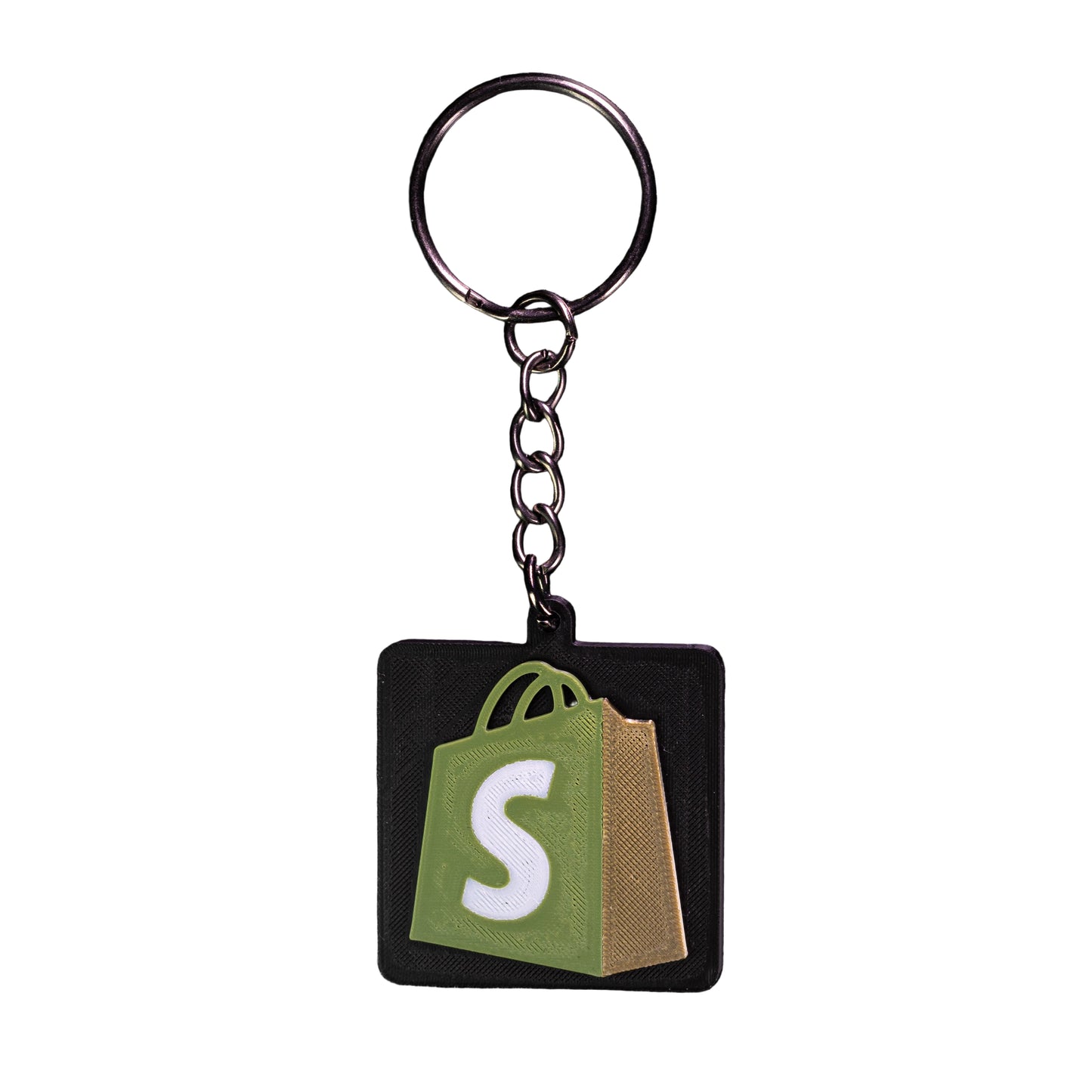 Keychain with a logo on a black background